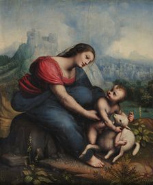 The Virgin and Child with a Lamb, c1515. Creator: Cesare da Sesto (1477-1523)
