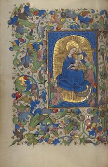The Virgin and Child with Angels; Book of Hours, about 1450-1455. Creator: Master of Guillebert de Mets