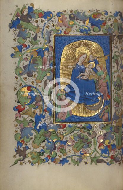 The Virgin and Child with Angels; Book of Hours, about 1450-1455. Creator: Master of Guillebert de Mets.