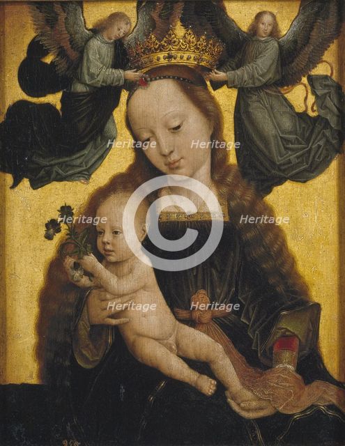 The Virgin and Child with Angels, c. 1520. Artist: David, Gerard (ca. 1460-1523)