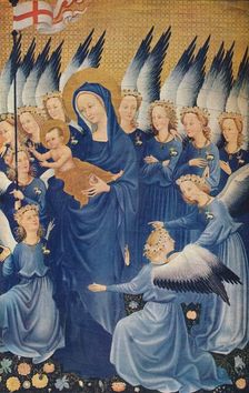 The Virgin and Child with Angels: Leaf of the Wilton Diptych c1395. (1941)