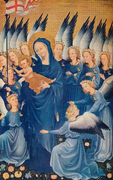 The Virgin and Child with Angels: Leaf of the Wilton Diptych c1395. (1941)