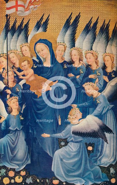 'The Virgin and Child with Angels: Leaf of the Wilton Diptych', c1395. (1941). Artist: Unknown.
