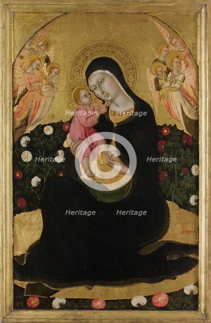 The Virgin and Child with Angels (Madonna of Humility), Mid of the 15th cen.. Artist: Sano di Pietro (1406-1481)