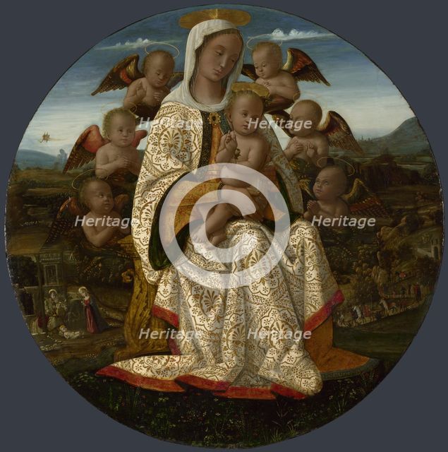 The Virgin and Child with Cherubs, c. 1500. Artist: Fungai, Bernardino (1460-1516)