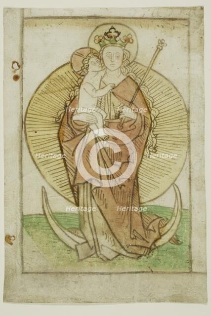 The Virgin and Child with Crown and Sceptre on a Crescent, c. 1460. Creator: Unknown.