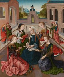 The Virgin and Child with Four Holy Virgins, c.1495-c.1500. Creator: Master of the Virgo inter Virgines