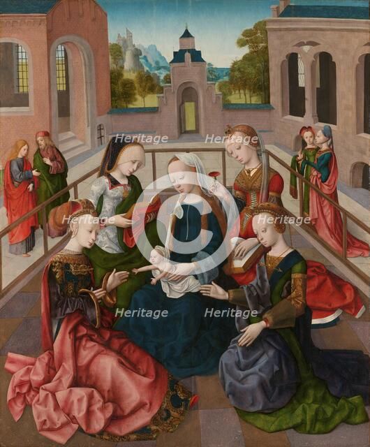 The Virgin and Child with Four Holy Virgins, c.1495-c.1500. Creator: Master of the Virgo inter Virgines.