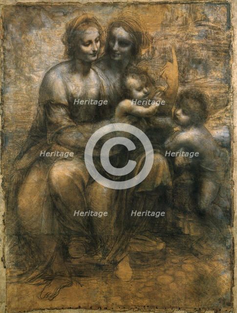 'The Virgin and Child with Saint Anne and Saint John the Baptist, c1500.  Artist: Leonardo da Vinci