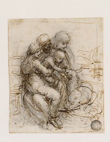 The Virgin and Child with Saint Anne (Anna Metterza), c. 1501. Creator: Leonardo da Vinci (1452-1519)