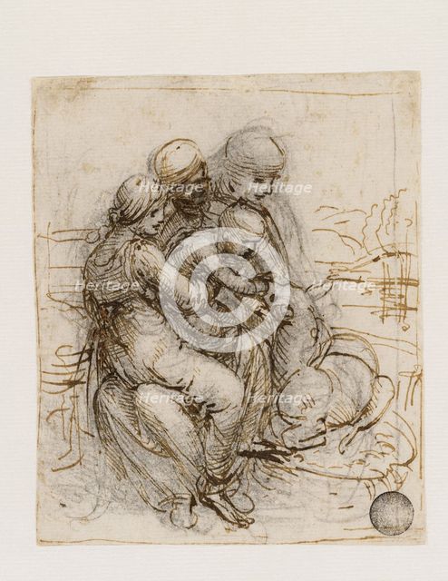 The Virgin and Child with Saint Anne (Anna Metterza), c. 1501. Creator: Leonardo da Vinci (1452-1519).