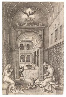 The Virgin and Child with Saint Anne , c. 1500. Creator: Hopfer, Daniel, the Elder (1470-1536)