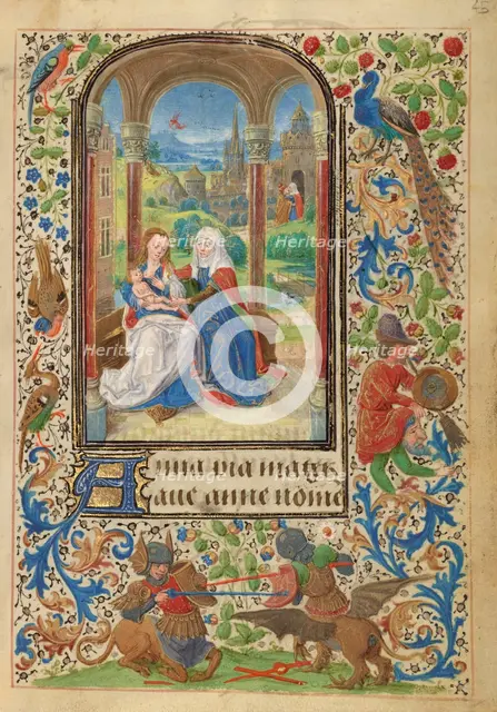 The Virgin and Child with Saint Anne; Prayer Book of Charles the Bold, 1469. Creator: Lieven van Lathem.