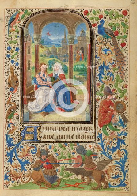 The Virgin and Child with Saint Anne; Prayer Book of Charles the Bold, 1469. Creator: Lieven van Lathem.