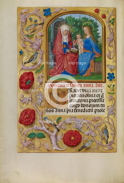 The Virgin and Child with Saint Anne; Spinola Hours, about 1510-1520. Creator: Master of James IV of Scotland.