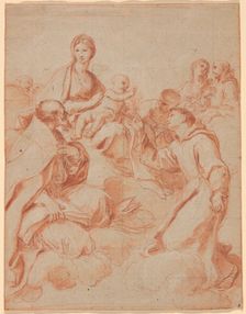 The Virgin and Child with Saint Anthony of Padua Handing a Lily to the Child, n.d. Creator: Andrea Sacchi