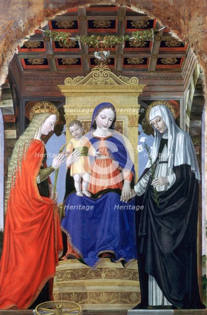 'The Virgin and Child with Saint Catherine of Alexandria and Saint Catherine of Siena', c1490. Artist: Ambrogio Bergognone