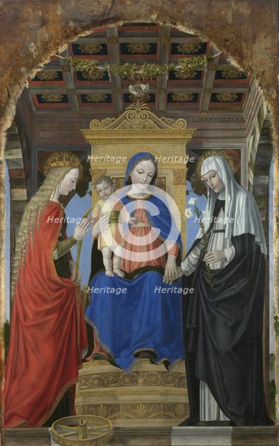 The Virgin and Child with Saint Catherine of Alexandria and Saint Catherine of Siena, c. 1490. Artist: Bergognone, Ambrogio (1453-1523)