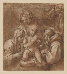 The Virgin and Child with Saint Clare and Saint Francis, 1580/90. Creator: Unknown