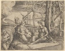 The Virgin and Child with Saint Elizabeth and John the Baptist in a landscape, St Jose..., ca. 1503. Creator: Jacopo de Barbari