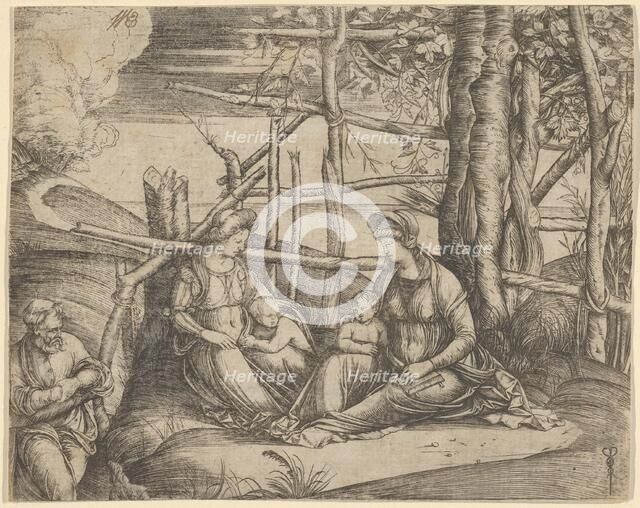 The Virgin and Child with Saint Elizabeth and John the Baptist in a landscape, St Jose..., ca. 1503. Creator: Jacopo de' Barbari.