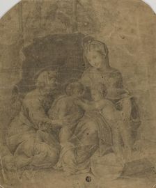 The Virgin and Child with Saint Elizabeth and the Infant John the Baptist, 18th century. Creator: After Raffaello Sanzio, called Raphael Italian, 1483-1547