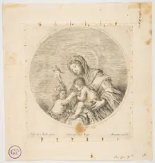 The Virgin and Child with Saint John, a round composition, ca. 1641. Creator: Stefano della Bella