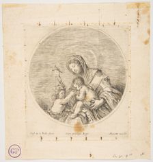 The Virgin and Child with Saint John, a round composition, ca. 1641. Creator: Stefano della Bella