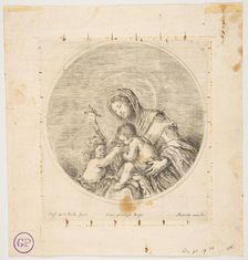 The Virgin and Child with Saint John, a round composition, ca. 1641. Creator: Stefano della Bella