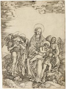 The Virgin and Child with Saint John and Three Angels, c.1515. Creator: Cristofano di Michele Martini