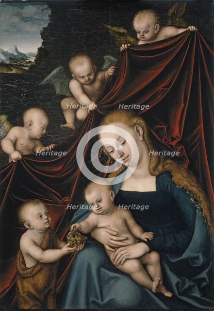 The Virgin and Child with Saint John and Angels. Artist: Cranach, Lucas, the Elder (1472-1553)