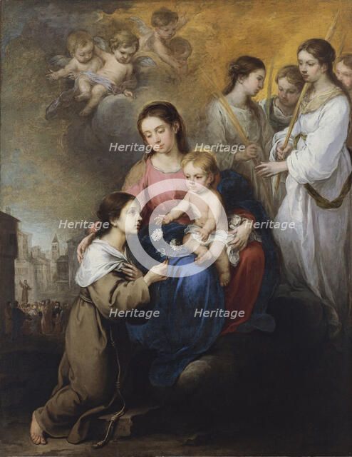 The Virgin and Child with Saint Rose of Viterbo. Artist: Murillo, Bartolomé Estebàn (1617-1682)
