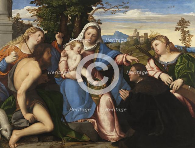 The Virgin and Child with Saints and a Donor, 1518. Creator: Jacopo Palma il Vecchio.