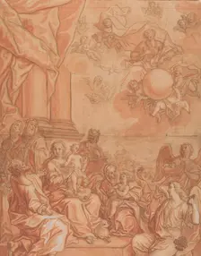 The Virgin and Child with Saints and Angels, and God the Father in the Sky, mid-18th century. Creator: Johann Lorenz Haid