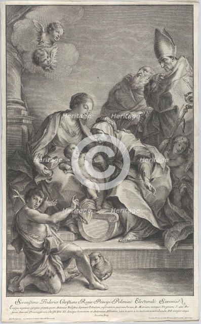 The Virgin and Child with Saints Anne, John the Baptist, Zeno, and Anthony, 1739. Creator: Johann Jakob Frey the Elder.