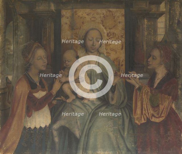 The Virgin and Child with Saints Barbara and Catherine, c. 1518-1525. Artist: Massys, Quentin (1466–1530)