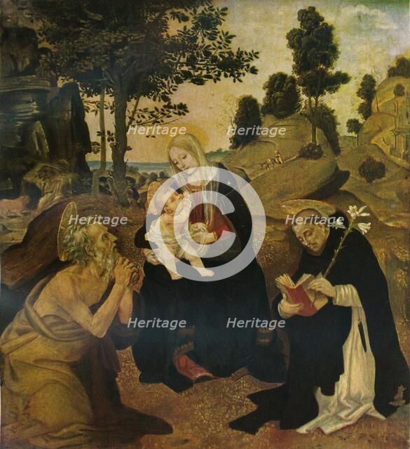 The Virgin and Child with Saints Jerome and Dominic, c1485, (1911). Artist: Filippino Lippi