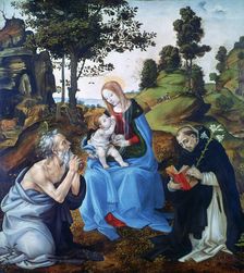 The Virgin and Child with Saints Jerome and Dominic c1485. Artist: Filippino Lippi