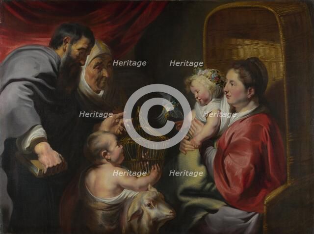 The Virgin and Child with Saints Zacharias, Elizabeth and John the Baptist, c. 1620. Artist: Jordaens, Jacob (1593-1678)