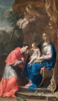 The Virgin and Child with St Carlo Borromeo 17th or 18th century. Artists: Francesco Trevisani, Virgin Mary