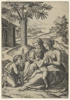 The Virgin and Child with St. Elizabeth and John the Baptist, called The Virgin of..., ca. 1520-25. Creator: Marcantonio Raimondi