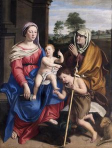 The Virgin and Child with St Elizabeth and the Infant St John 17th century. Artist: Giovanni Battista Salvi da Sassoferrato