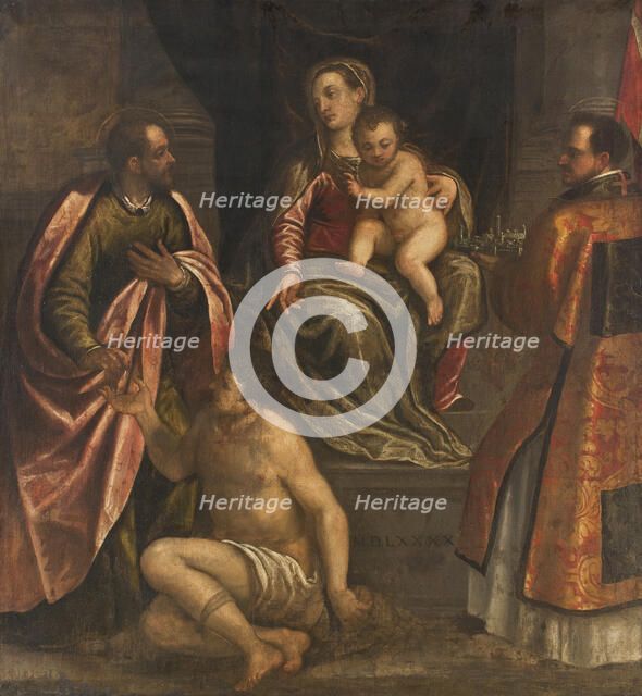 The Virgin and Child with St Martin and St Petronius, 1590. Creator: Alessandro Maganza.