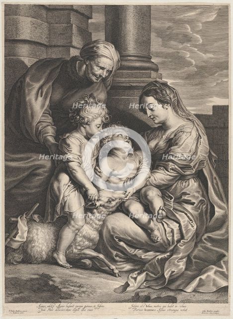 The Virgin and Christ child with Saint Anne and Saint John the Baptist, ca. 1640-59.. Creator: Boetius Adams Bolswert.