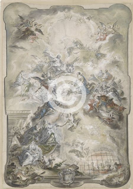 The Virgin and Saints Interceding before Christ for the Souls of the Lost, 1771 or before. Creator: Johann Baptist Enderle.