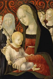 The virgin and the Child with Saint Catherine of Siena and Angels, 1490. Creator: Francesco di Giorgio Martini