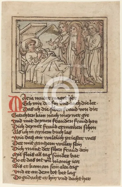 The Virgin Appearing to a Dying Priest, 1470s. Creator: Unknown.