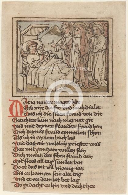 The Virgin Appearing to a Dying Priest, 1470s. Creator: Unknown.