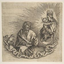 The Virgin Appearing to Saint John, Frontispiece to the Apocalypse, 1511. Creator: Albrecht Durer
