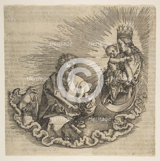 The Virgin Appearing to Saint John, Frontispiece to the Apocalypse, 1511. Creator: Albrecht Durer.